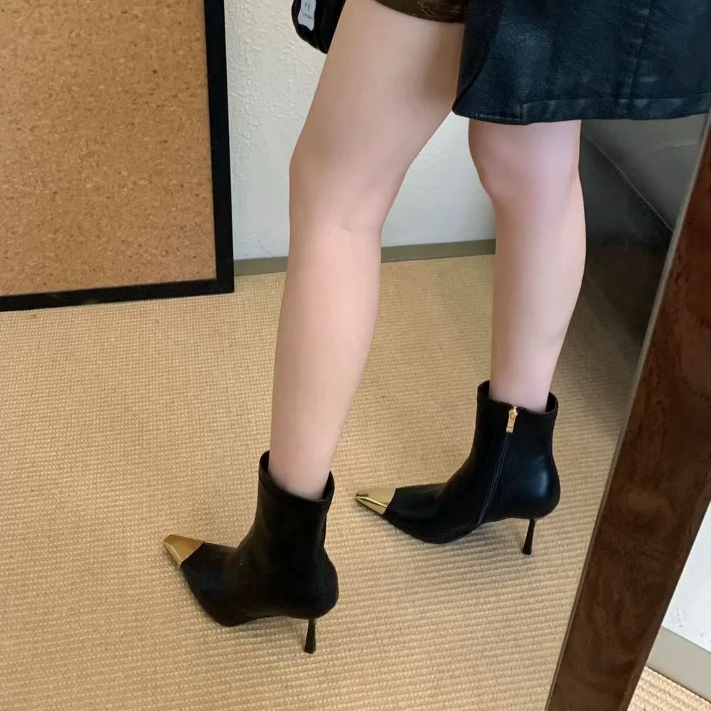 Metal Head Ankle Boots