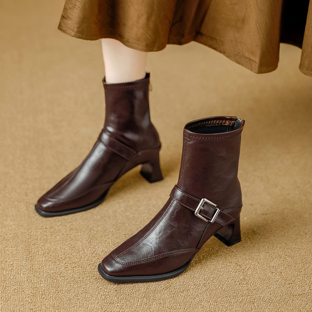 Thick Heel Ankle Boots