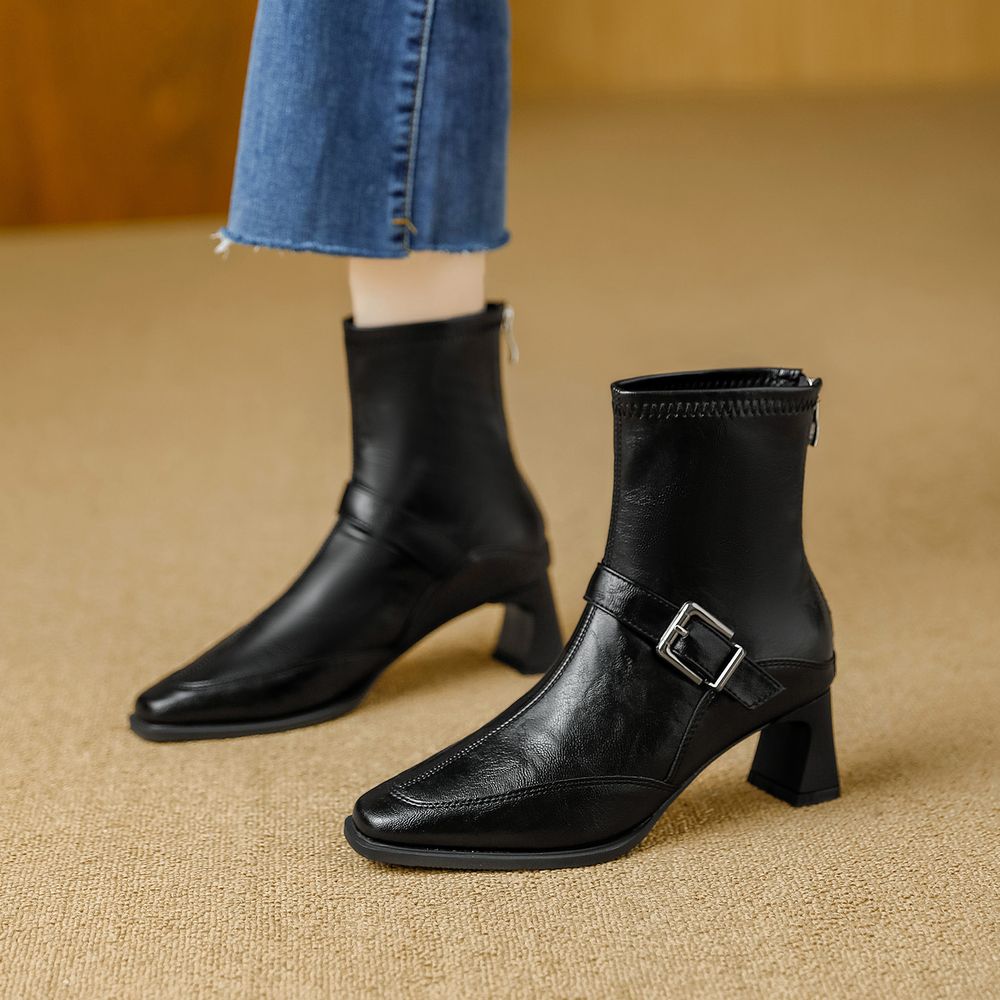 Thick Heel Ankle Boots