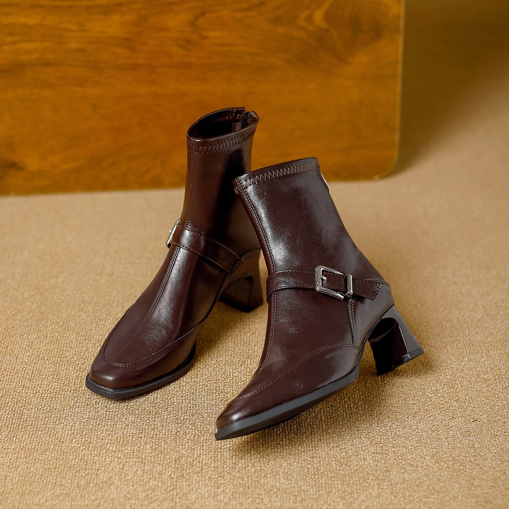 Thick Heel Ankle Boots