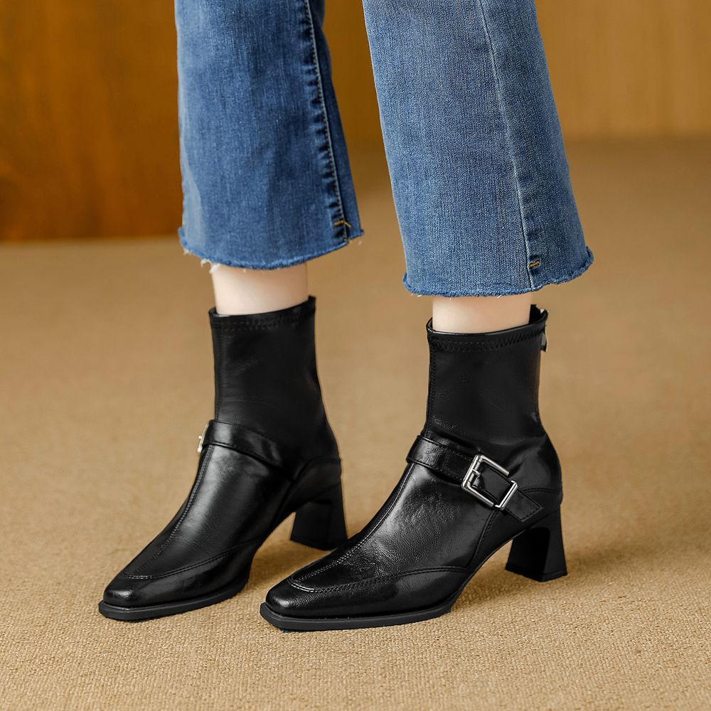 Thick Heel Ankle Boots