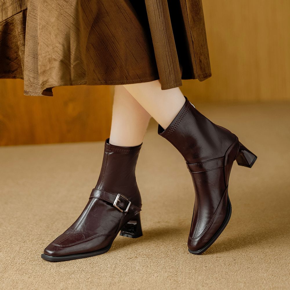 Thick Heel Ankle Boots