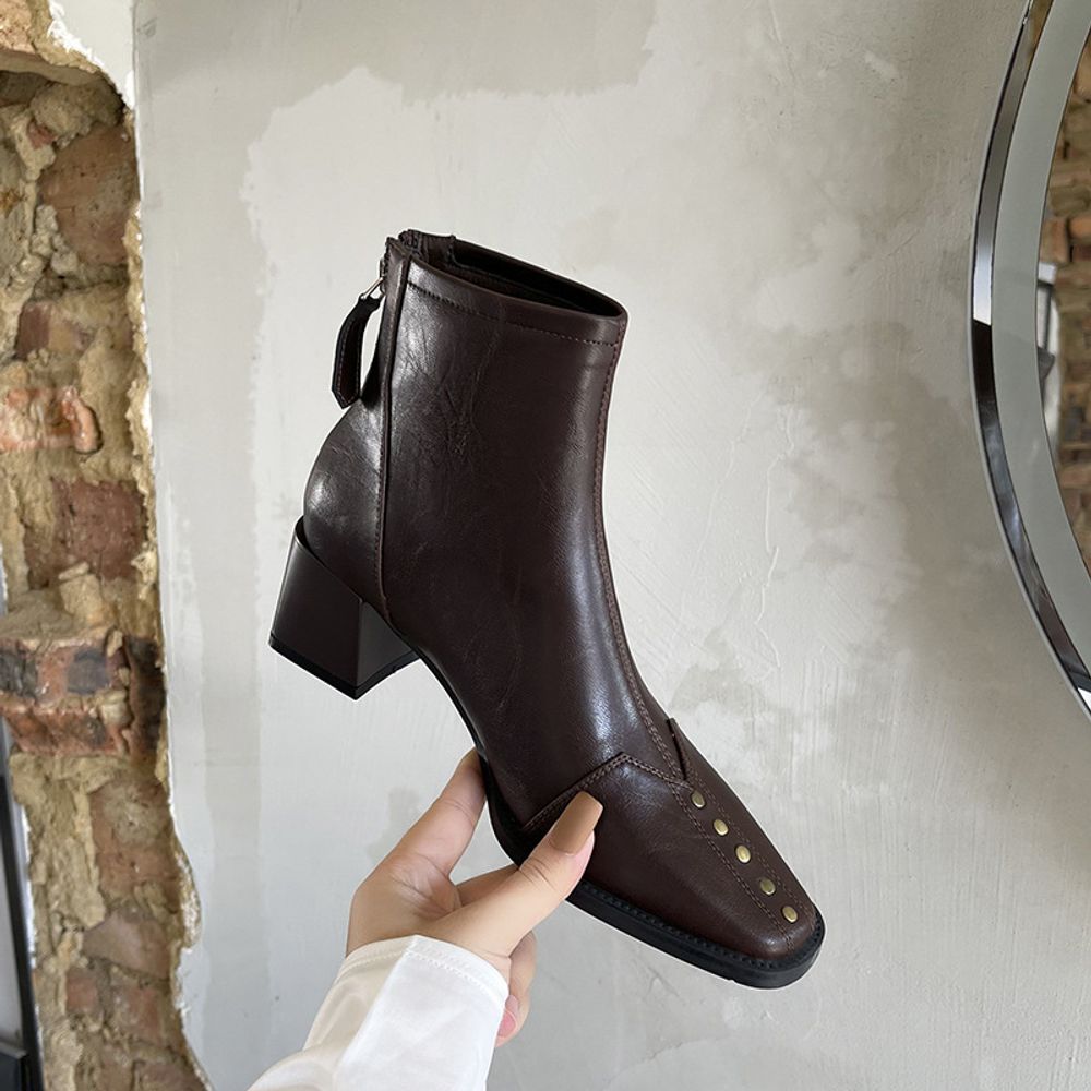 Thick Heel High Boots