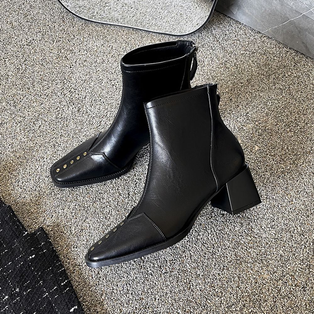 Thick Heel High Boots