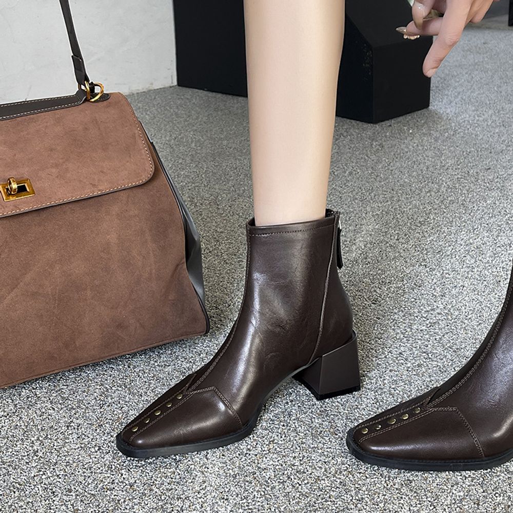 Thick Heel High Boots