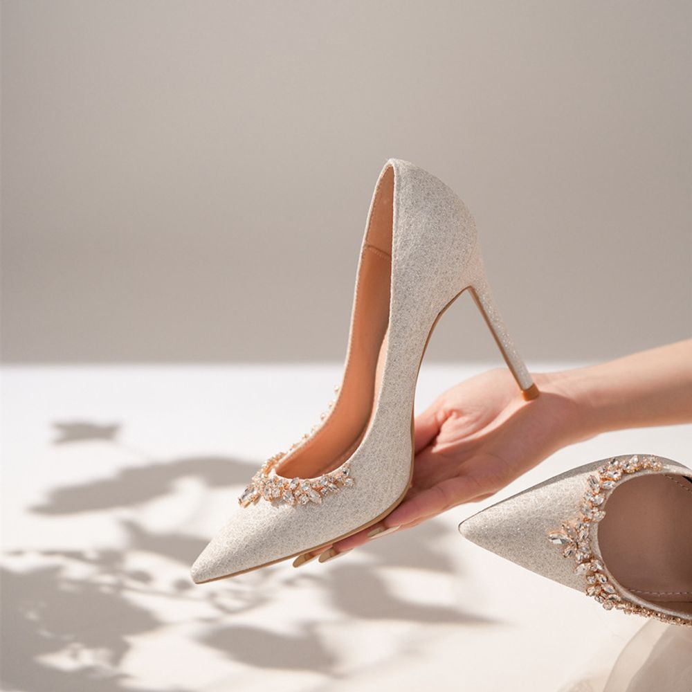 Rhinestone top Pointed Wedding Heels