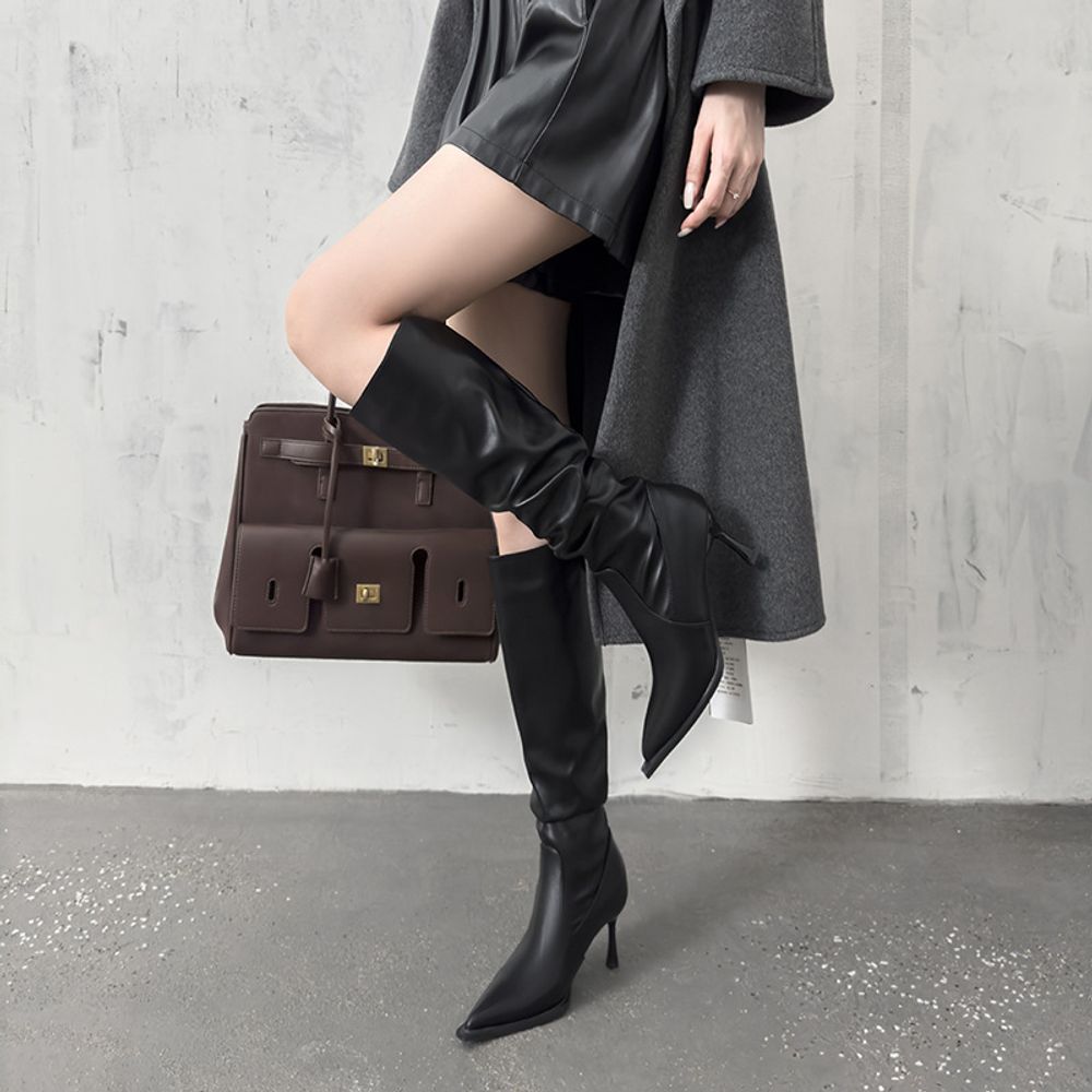 Knee High Pointed Heels