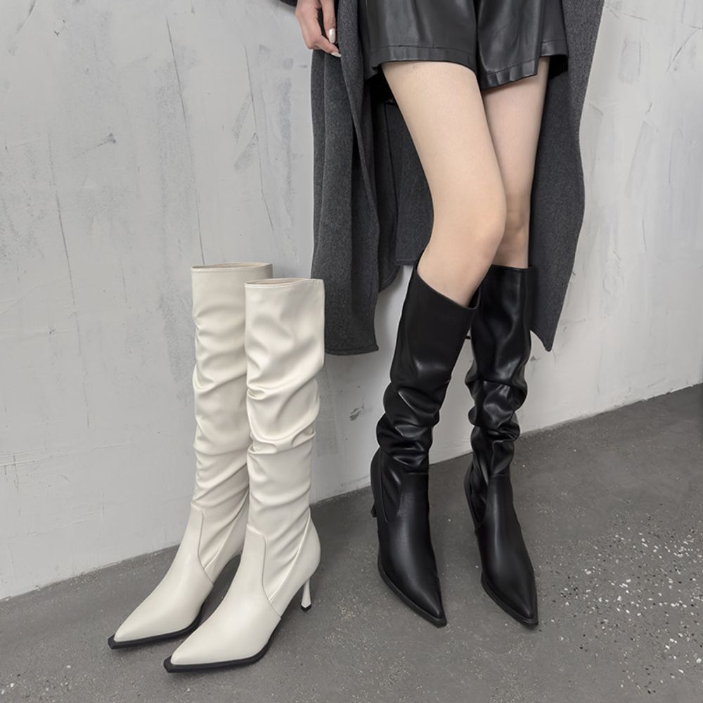 Knee High Pointed Heels