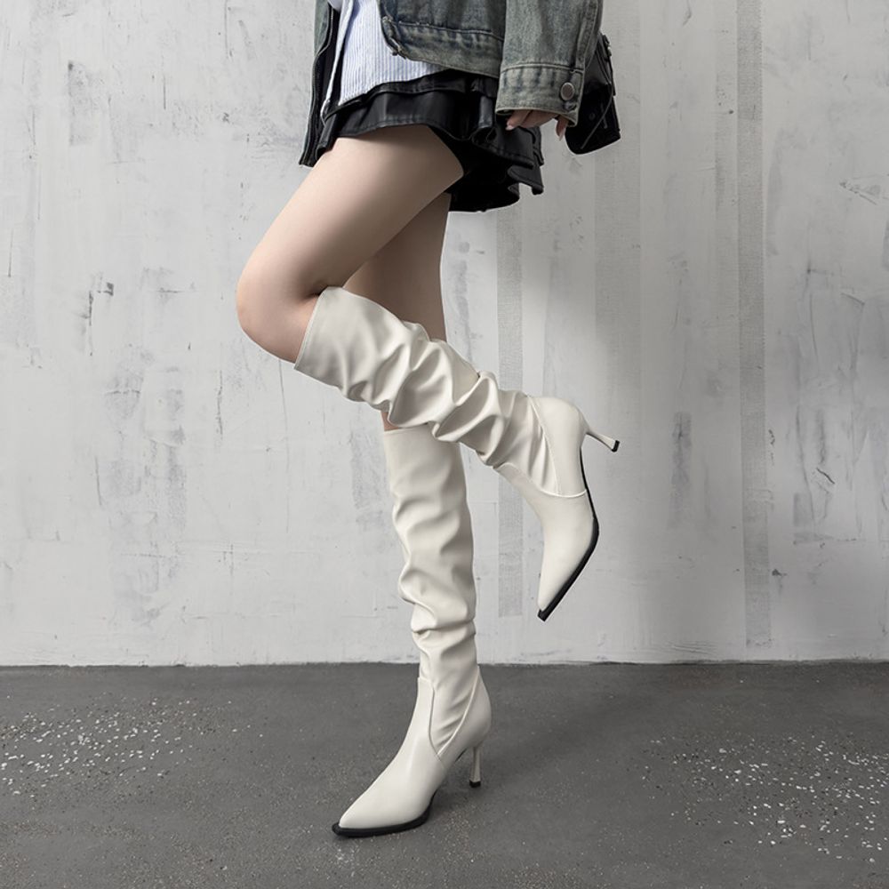 Knee High Pointed Heels