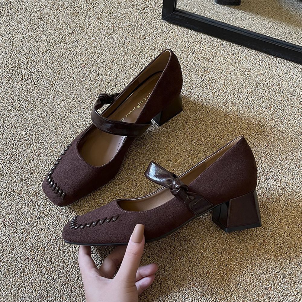 Thick Heel Mary Jane Heels