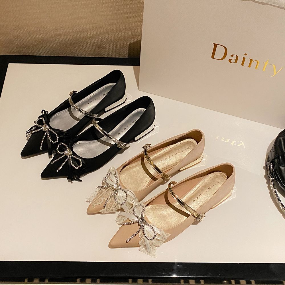 Bow top Low-Heel Mary Jane Shoes
