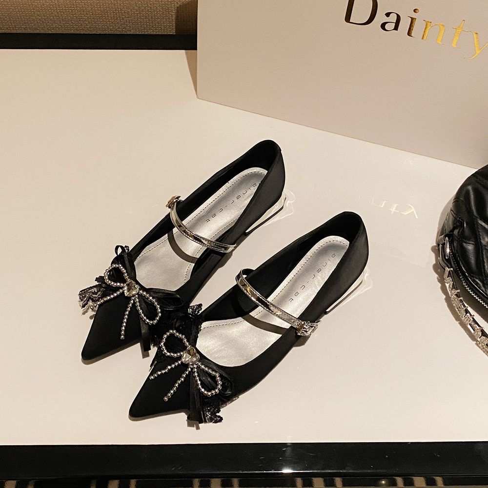 Bow top Low-Heel Mary Jane Shoes