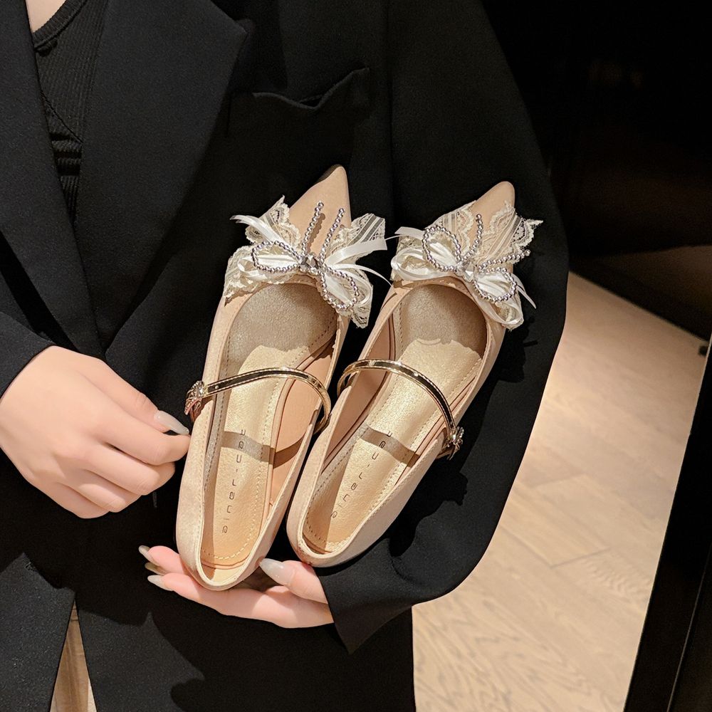 Bow top Low-Heel Mary Jane Shoes