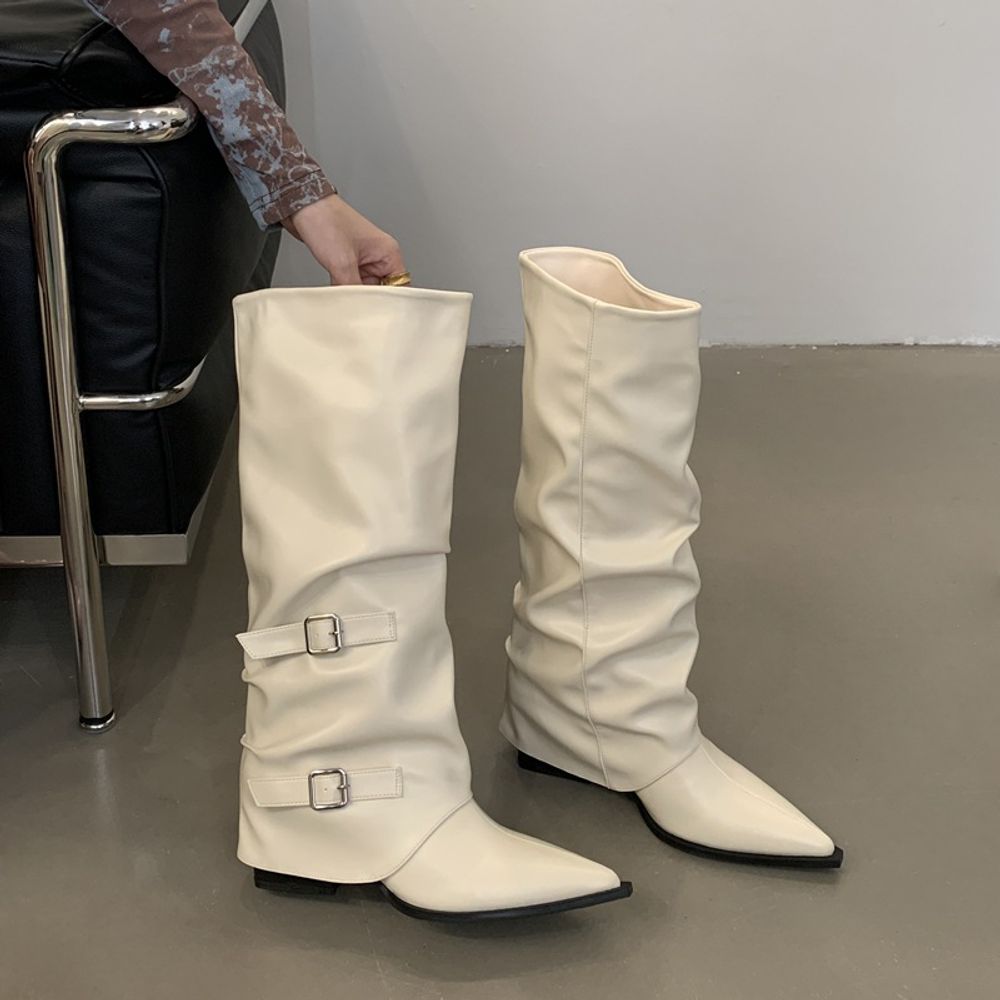 Pointed Knee High Boots