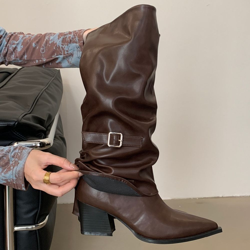 Pointed Knee High Boots