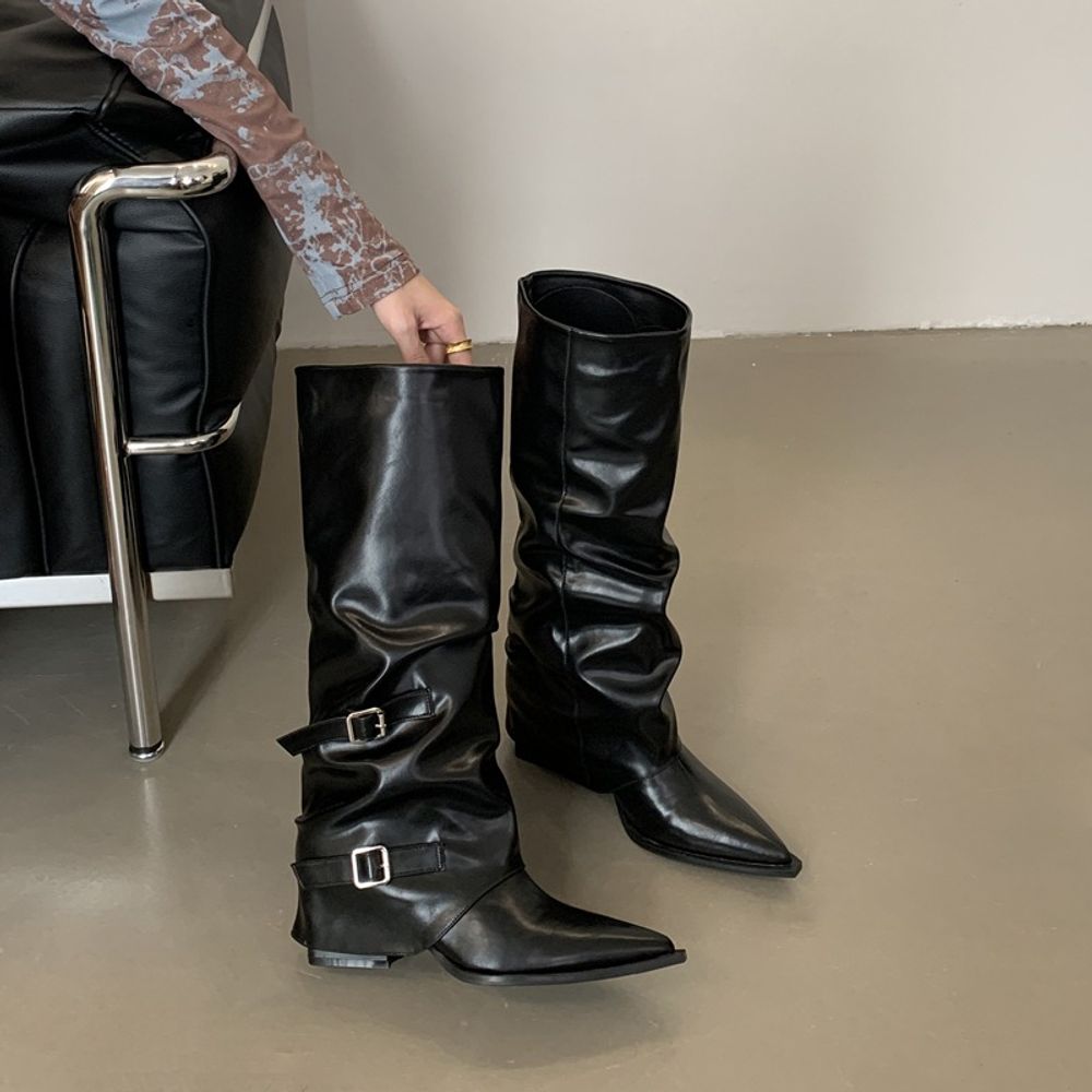 Pointed Knee High Boots