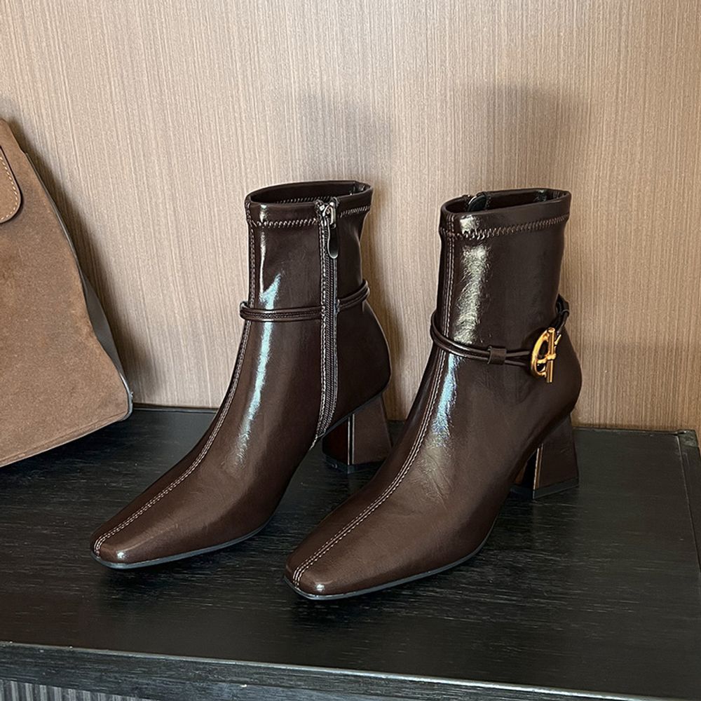 Thick Heel Ankle Boots