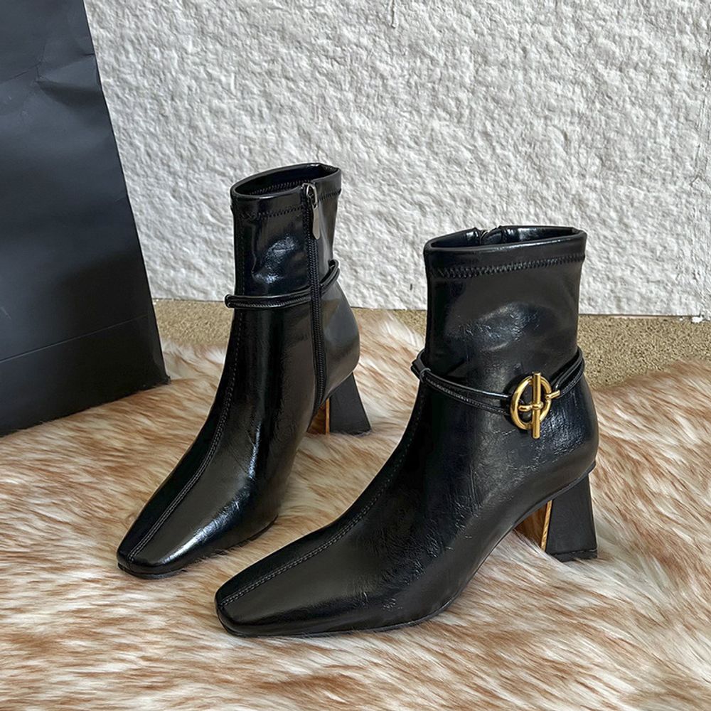 Thick Heel Ankle Boots