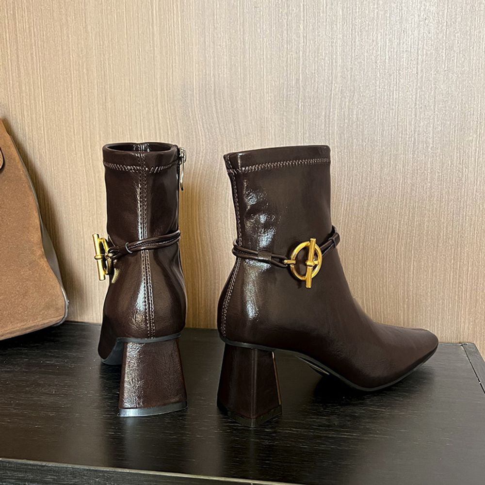 Thick Heel Ankle Boots