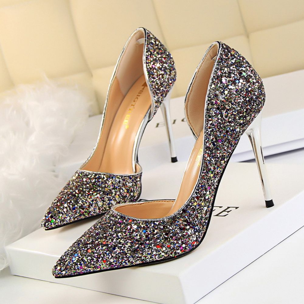 Rhinestone Top Pointed Heels