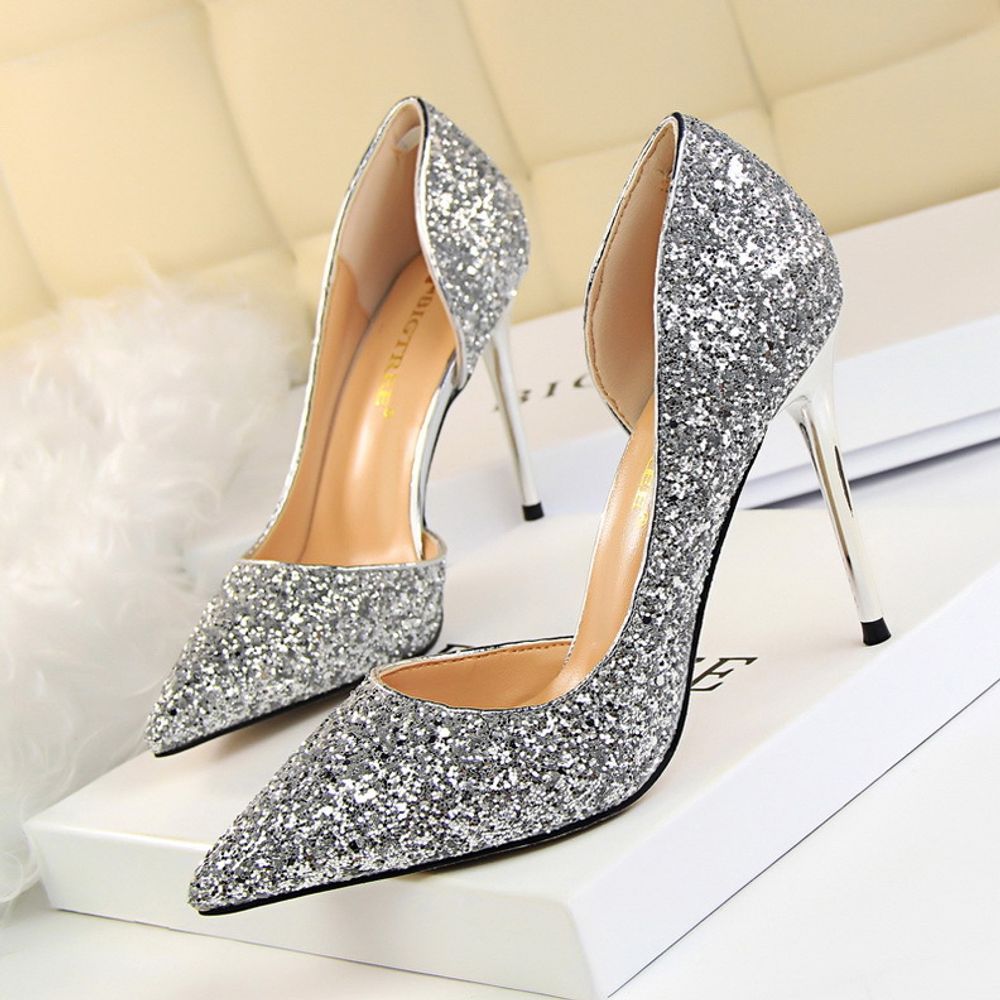 Rhinestone Top Pointed Heels