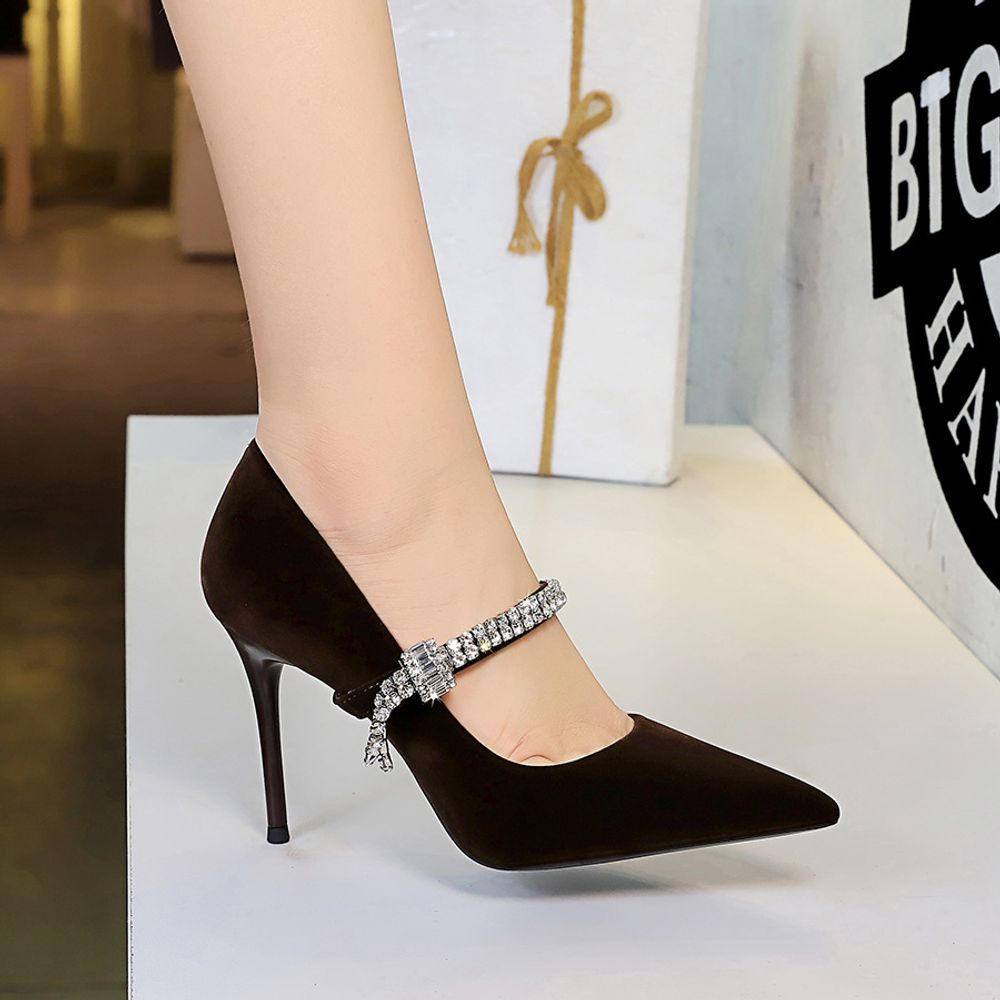 One Strap Pointed High Heels