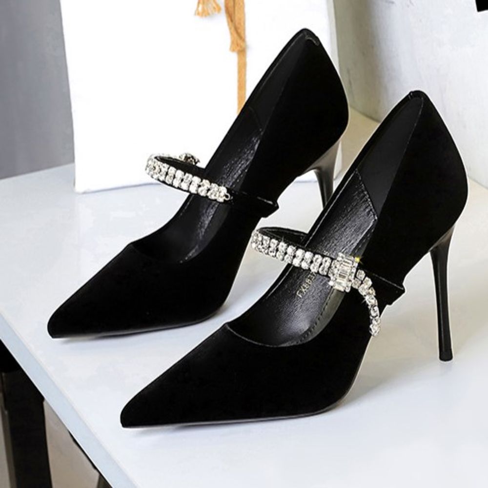 One Strap Pointed High Heels