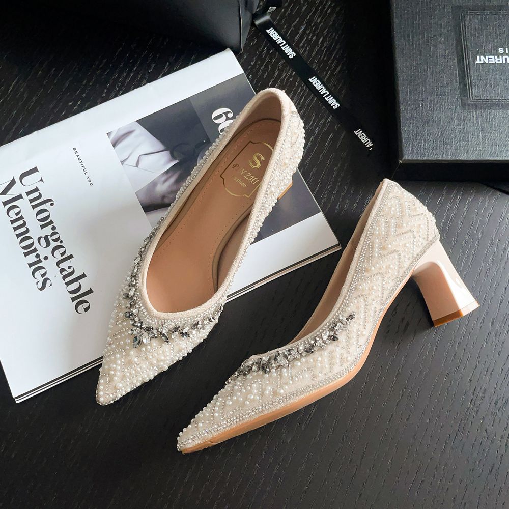 Rhinestone Top Pointed Heels