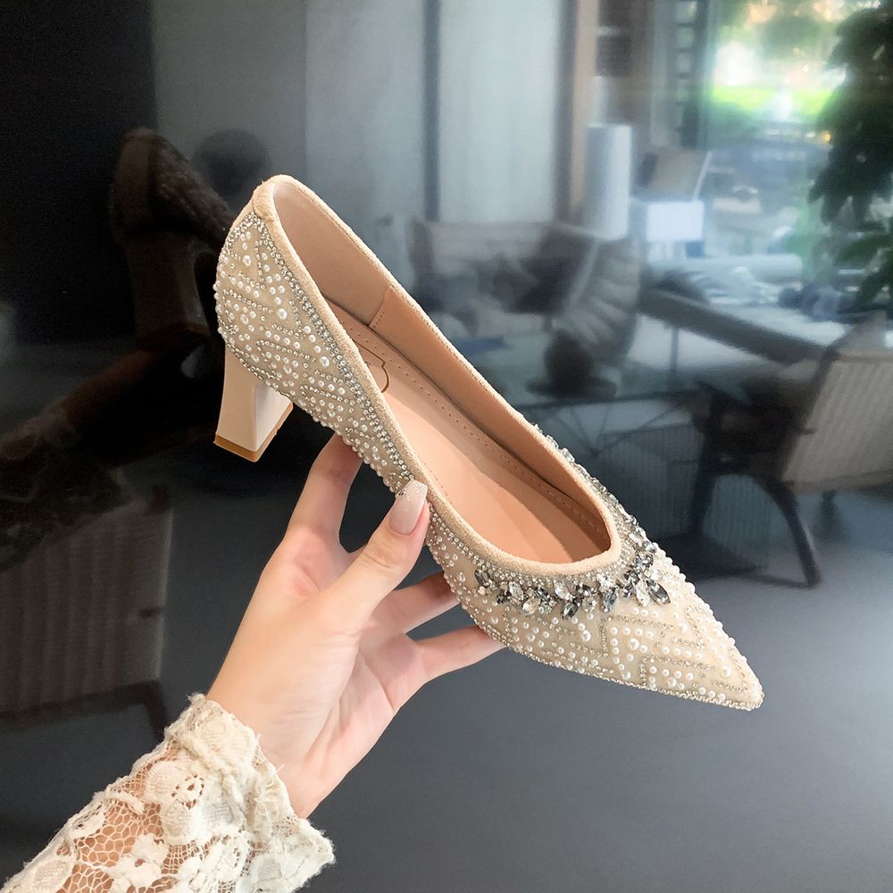 Rhinestone Top Pointed Heels