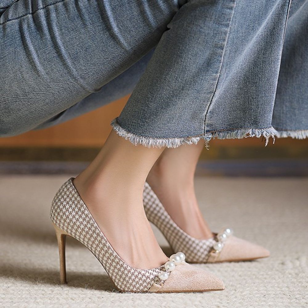 Houndstooth high heels