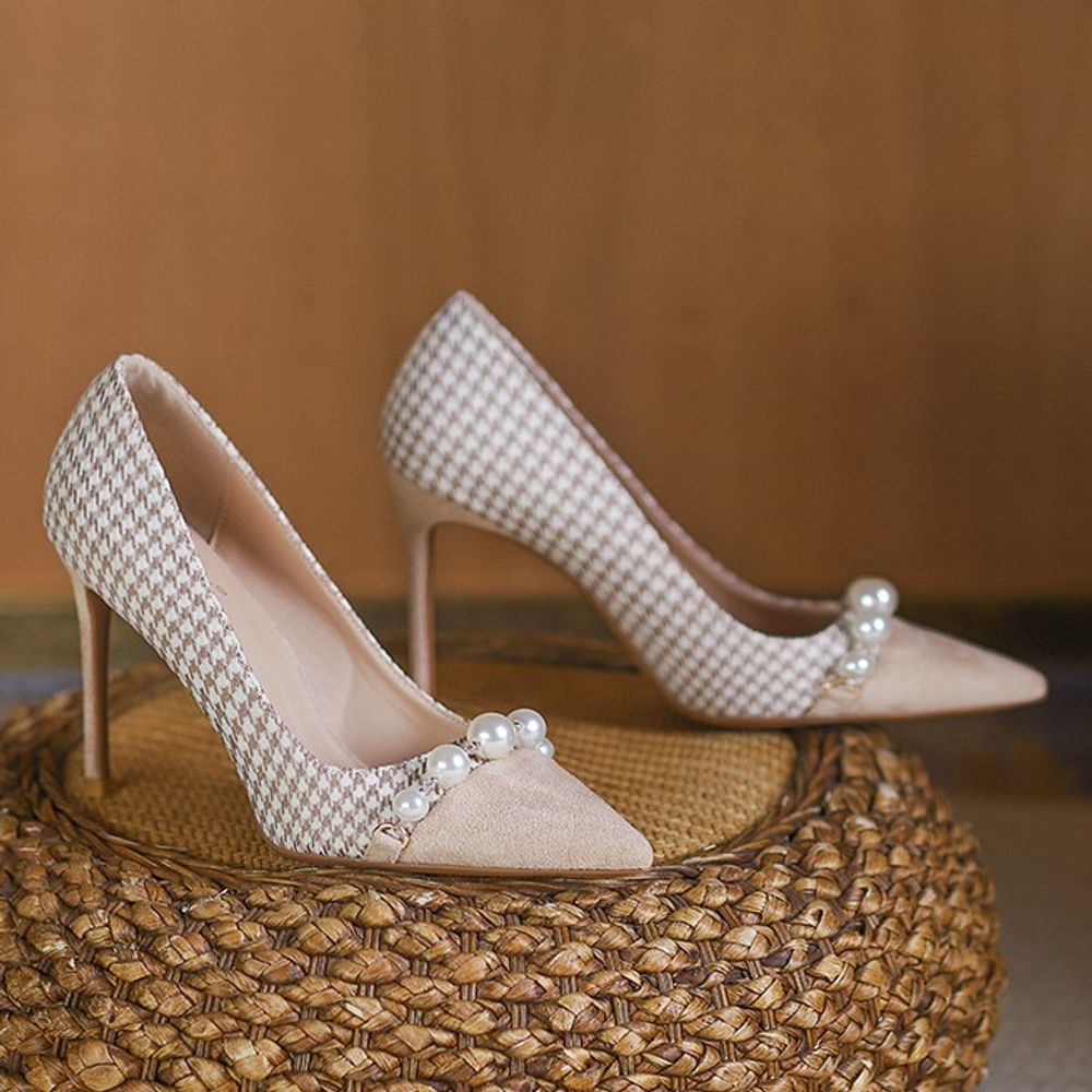 Houndstooth high heels