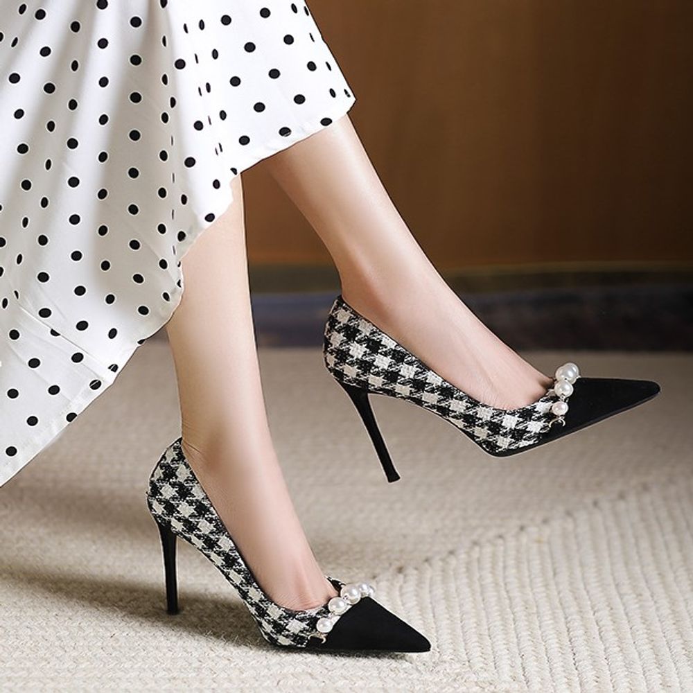 Houndstooth high heels