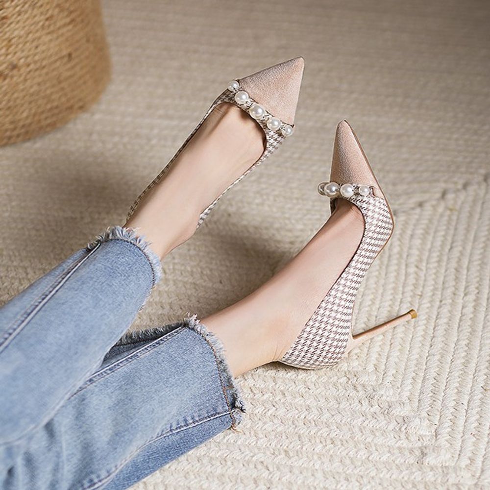 Houndstooth high heels