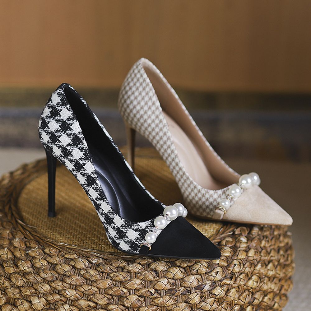 Houndstooth high heels