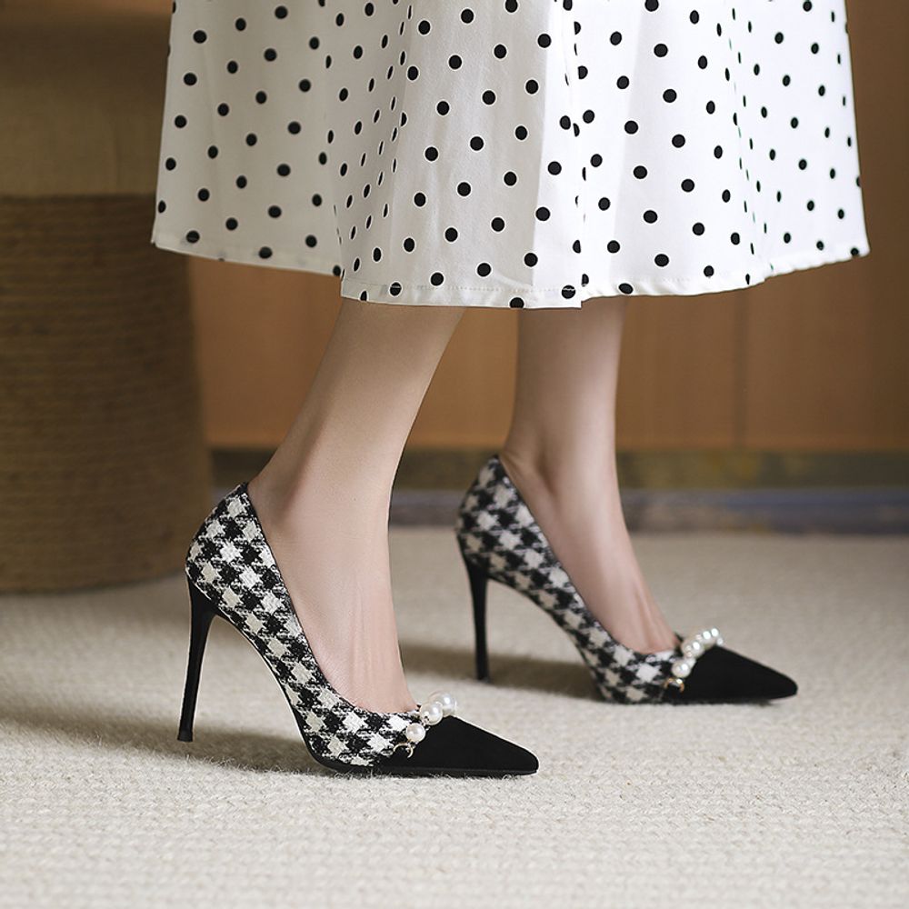 Houndstooth high heels