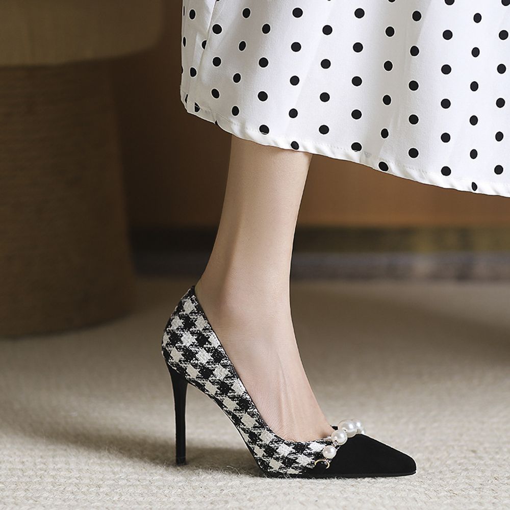Houndstooth high heels