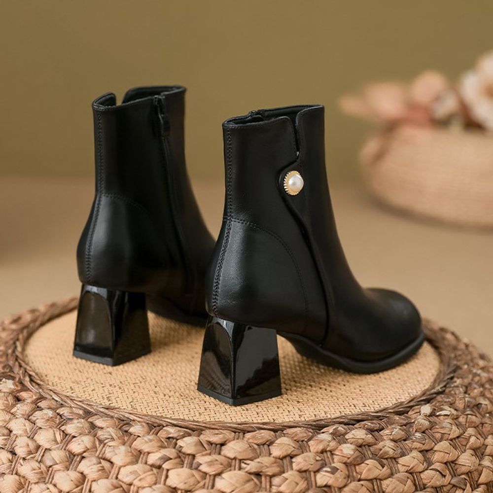 Chunky Heel Mary Jane Boots