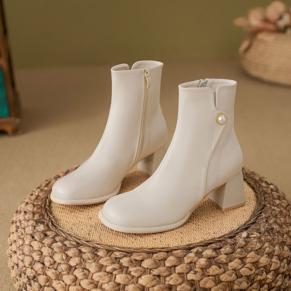 Chunky Heel Mary Jane Boots