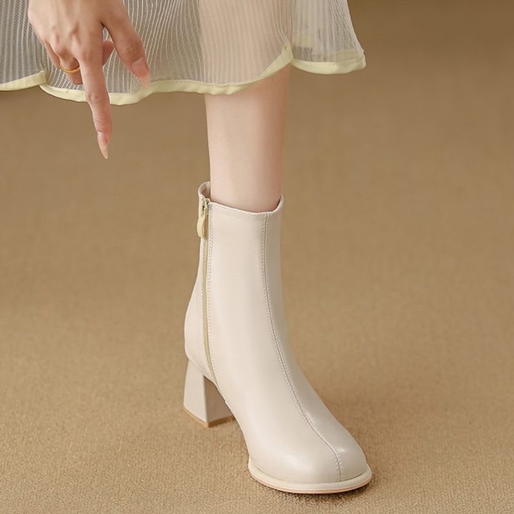 Chunky Heel Mary Jane Boots