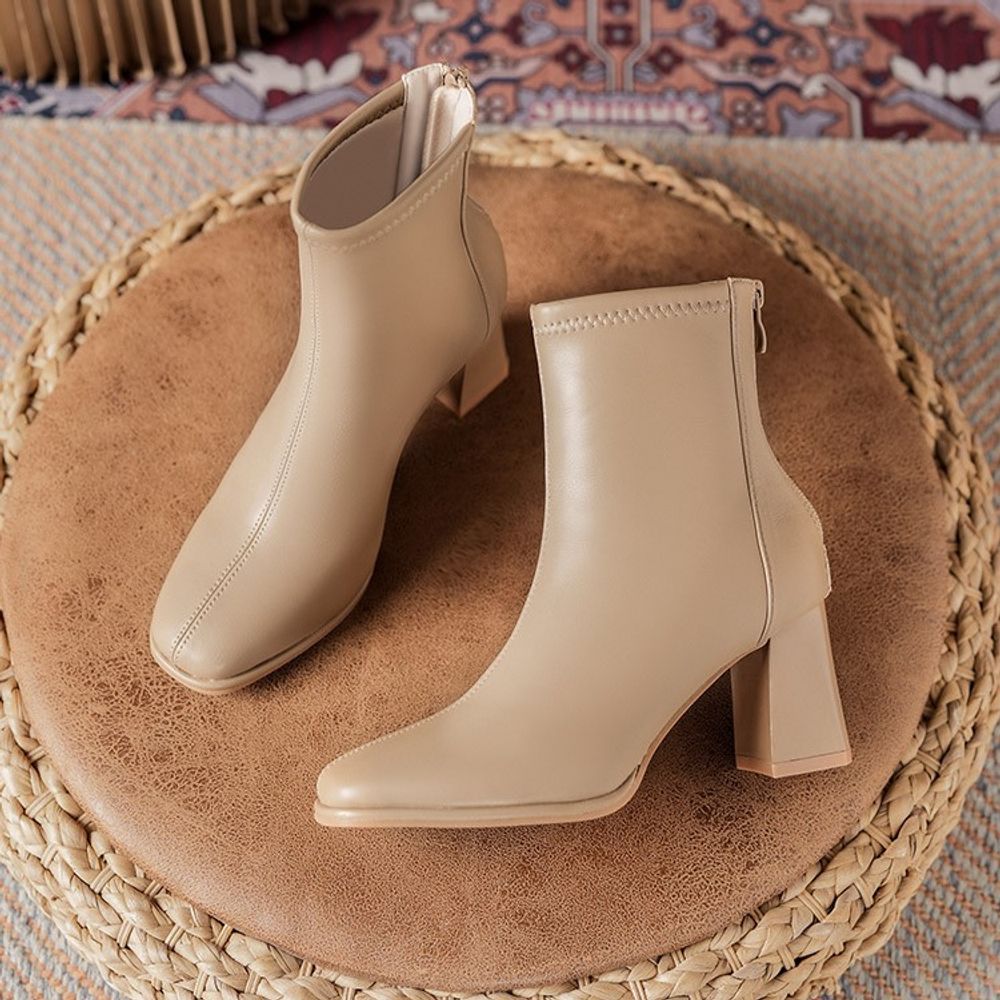 Versatile Chunky Heel Mid-Calf Boots