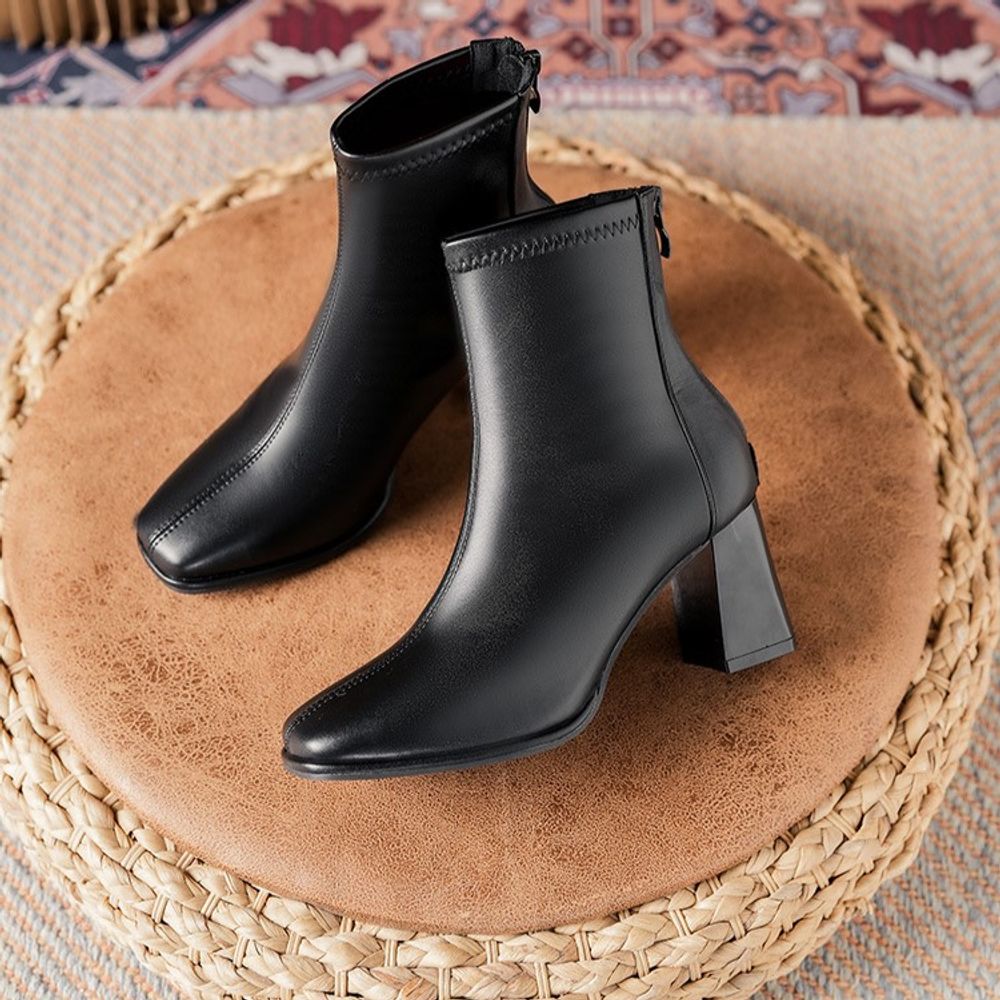 Versatile Chunky Heel Mid-Calf Boots