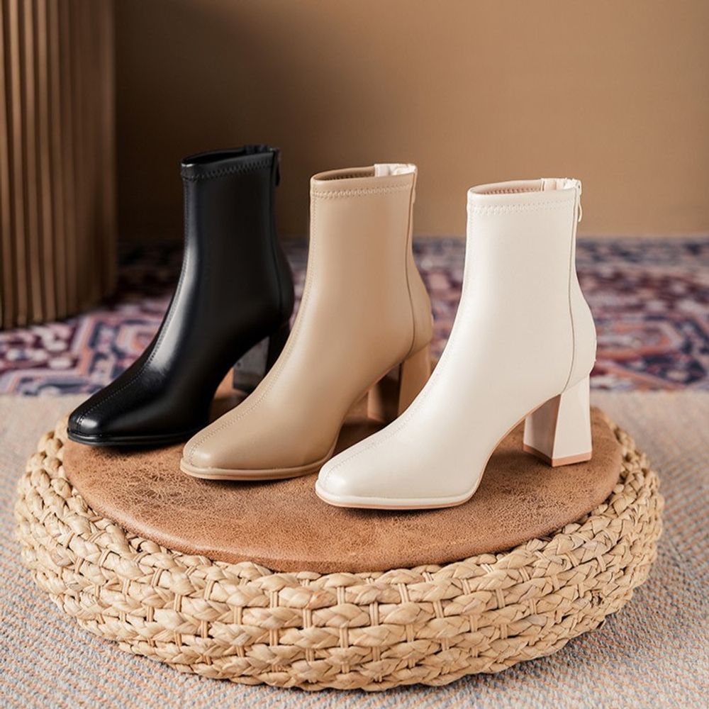 Versatile Chunky Heel Mid-Calf Boots