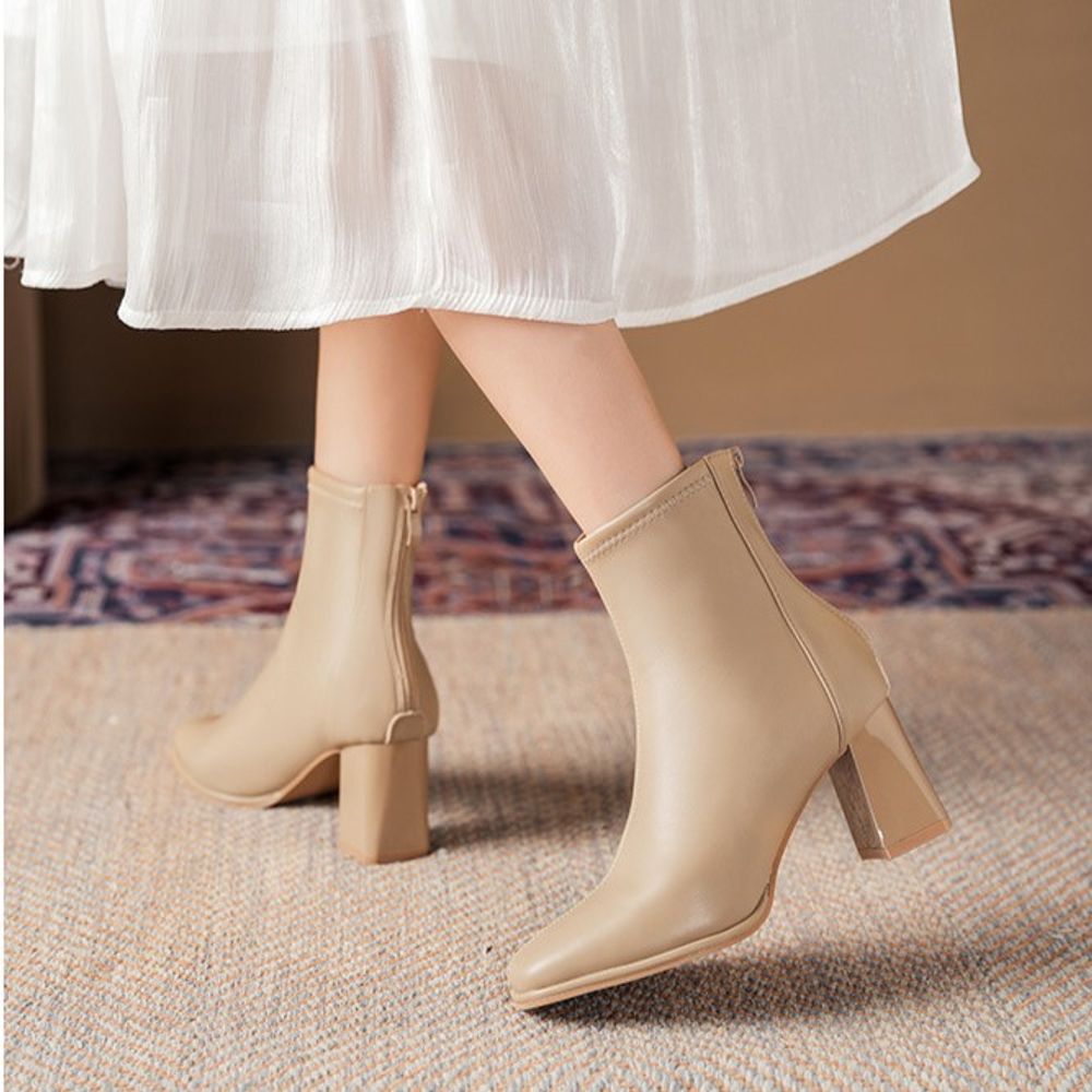 Versatile Chunky Heel Mid-Calf Boots