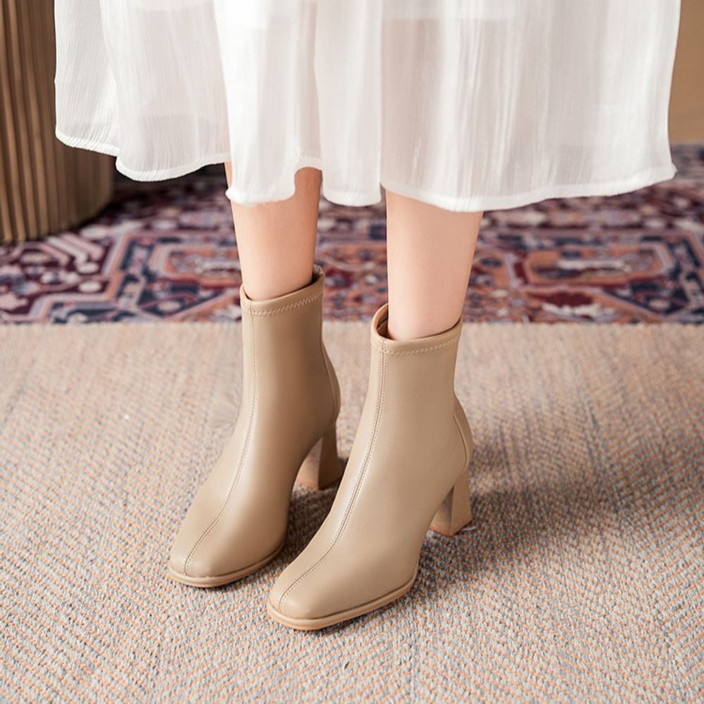 Versatile Chunky Heel Mid-Calf Boots