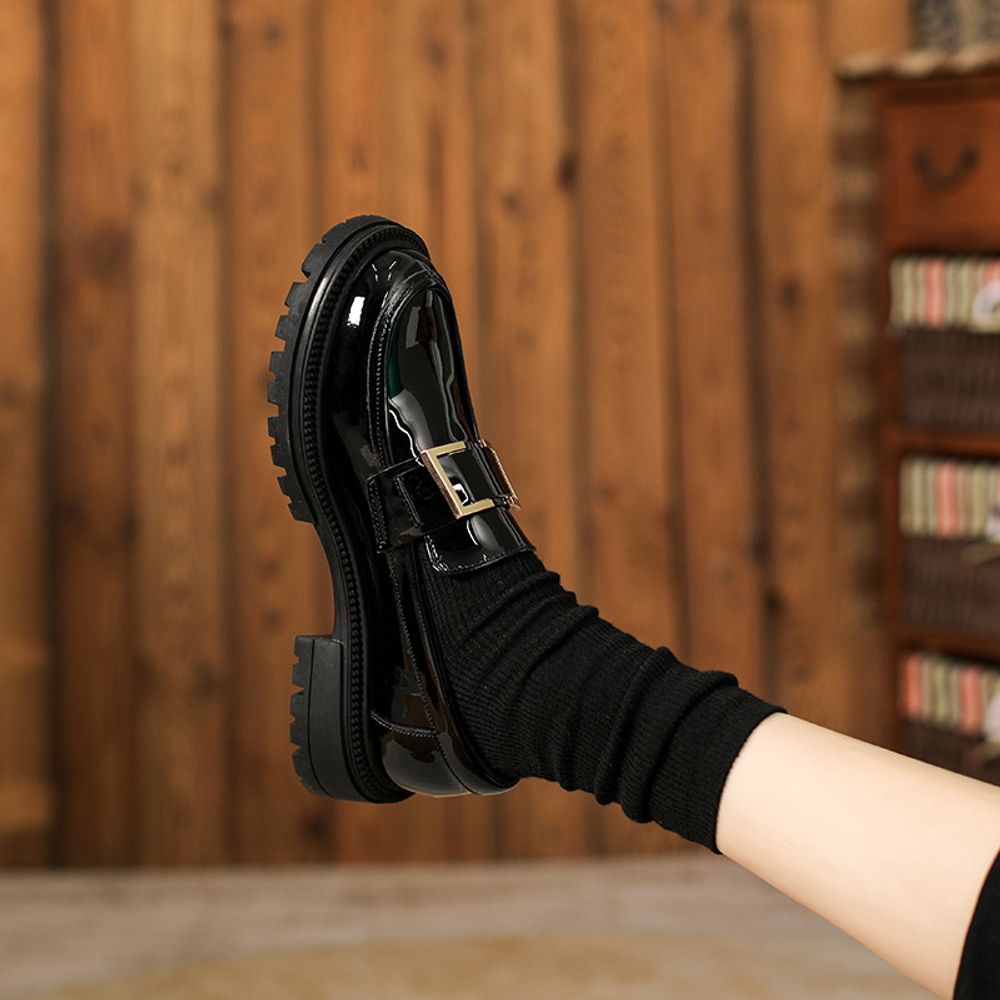 Retro thick-Soled Leather Shoes