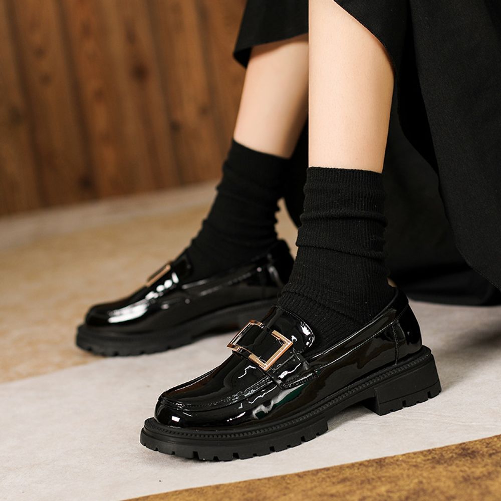 Retro thick-Soled Leather Shoes