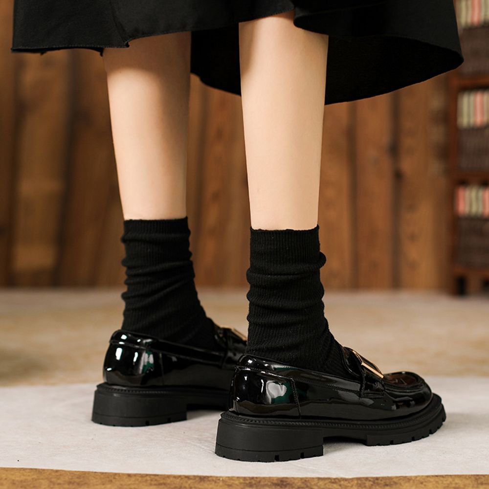 Retro thick-Soled Leather Shoes