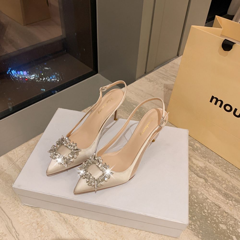 Rhinestone Top Slingback Heels