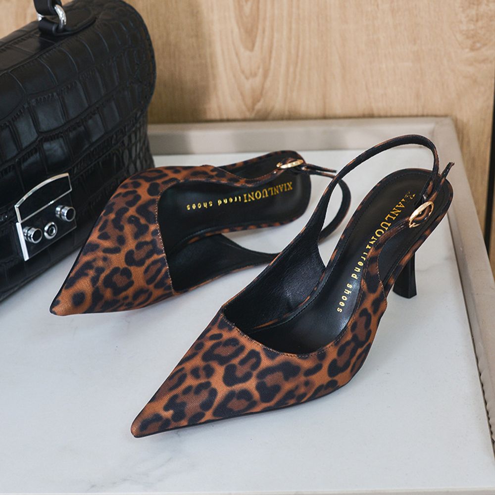Leopard Print High-Heeled