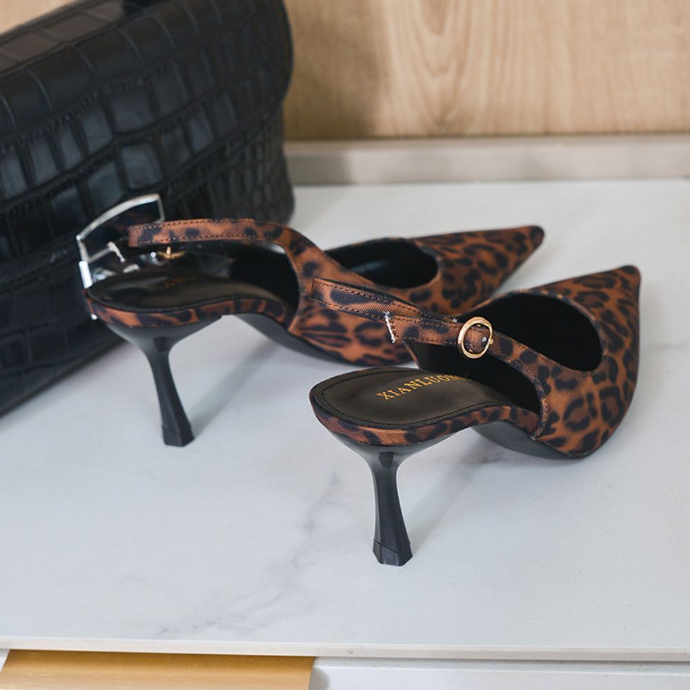 Leopard Print High-Heeled